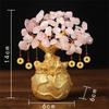 Árvore da sorte Riqueza Árvore de cristal amarelo Ornamentos de árvore de dinheiro natural Estilo Bonsai Riqueza Sorte Feng Shui Ornamentos Artesanato