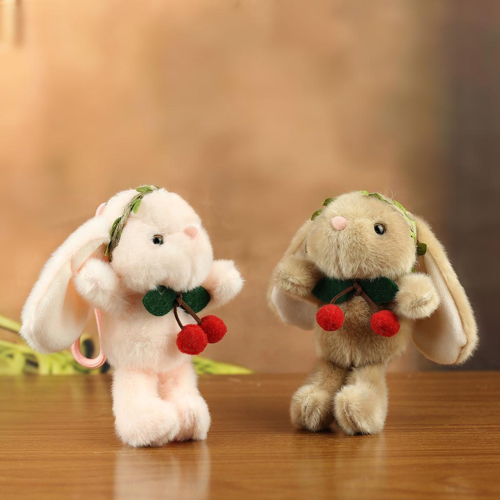 Plush Bunny Keychain Cartoon Stuffed Animal Toy For Students Backpack Decor