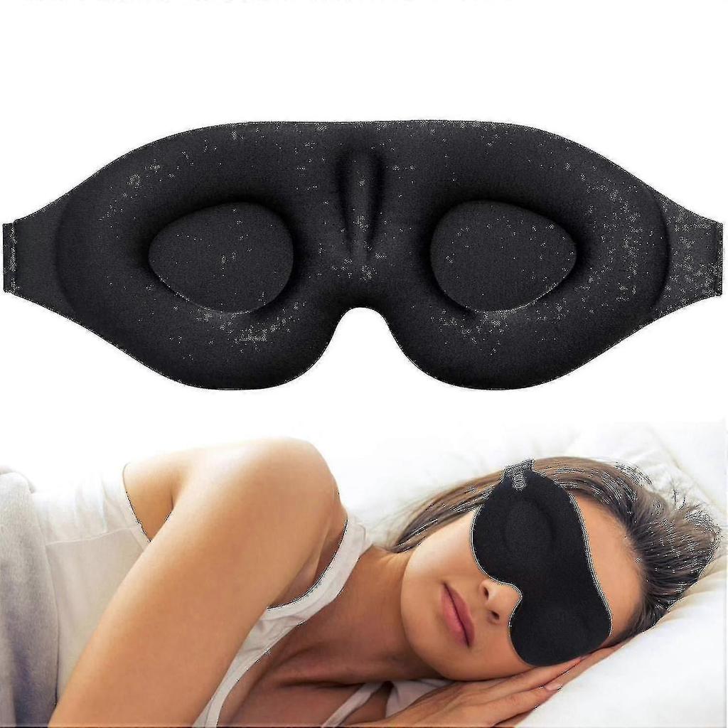 Eye Mask For Sleeping 3d Contoured Cup Blindfold Concave Molded Night Sleep Mask Block Out Light With Womenblack2pcs