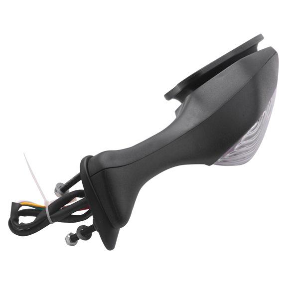 Black Aluminum Motorcycle Side Mirrors with Lights - 1 Pair, Suitable for Various Models