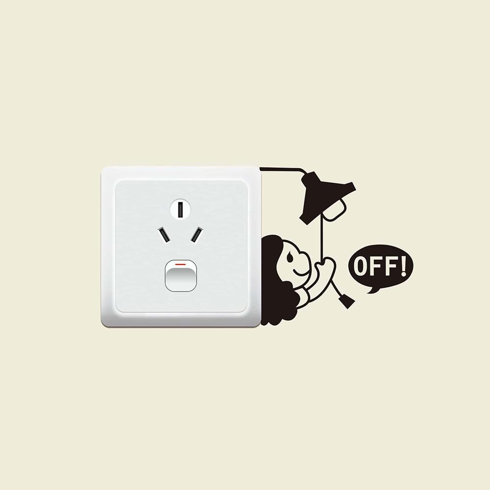 Creative Small Light Bulbs Bedroom Living Room Entrance Switch Stickers Home Beautification and Decoration Wall Stickers