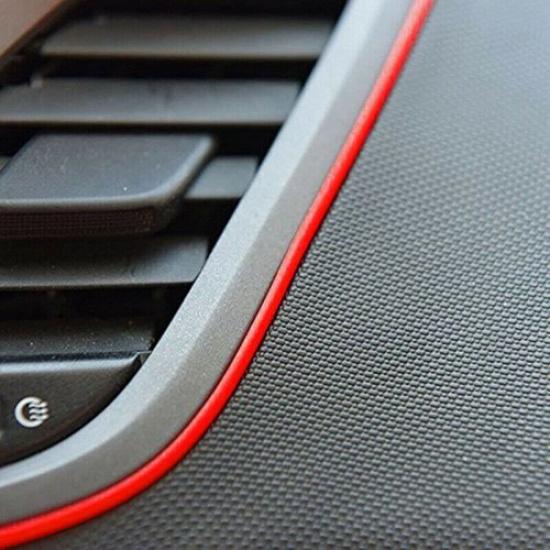 Red Auto Car Interior Door Gap Edge Line Molding Trim Strip Decor Accessories