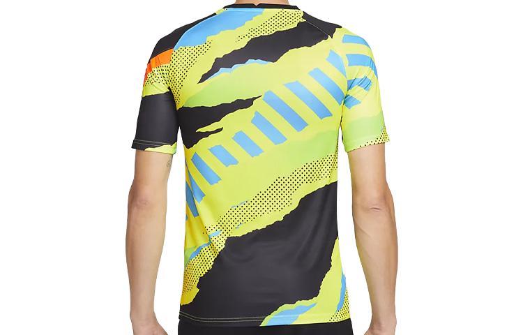 Men's Nike T Shirts Men's Yellow Black Crew Neck Moderate Straight Fit