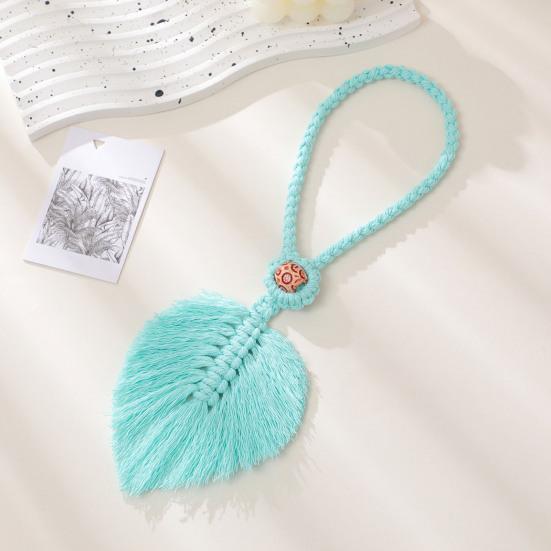 No Drill Curtain Holder Braided Leaf Tieback Boho Cotton Rope Holder