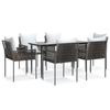 VidaXL Ensemble à manger de jardin 7 pcs coussins résine tressée acier 3187054
