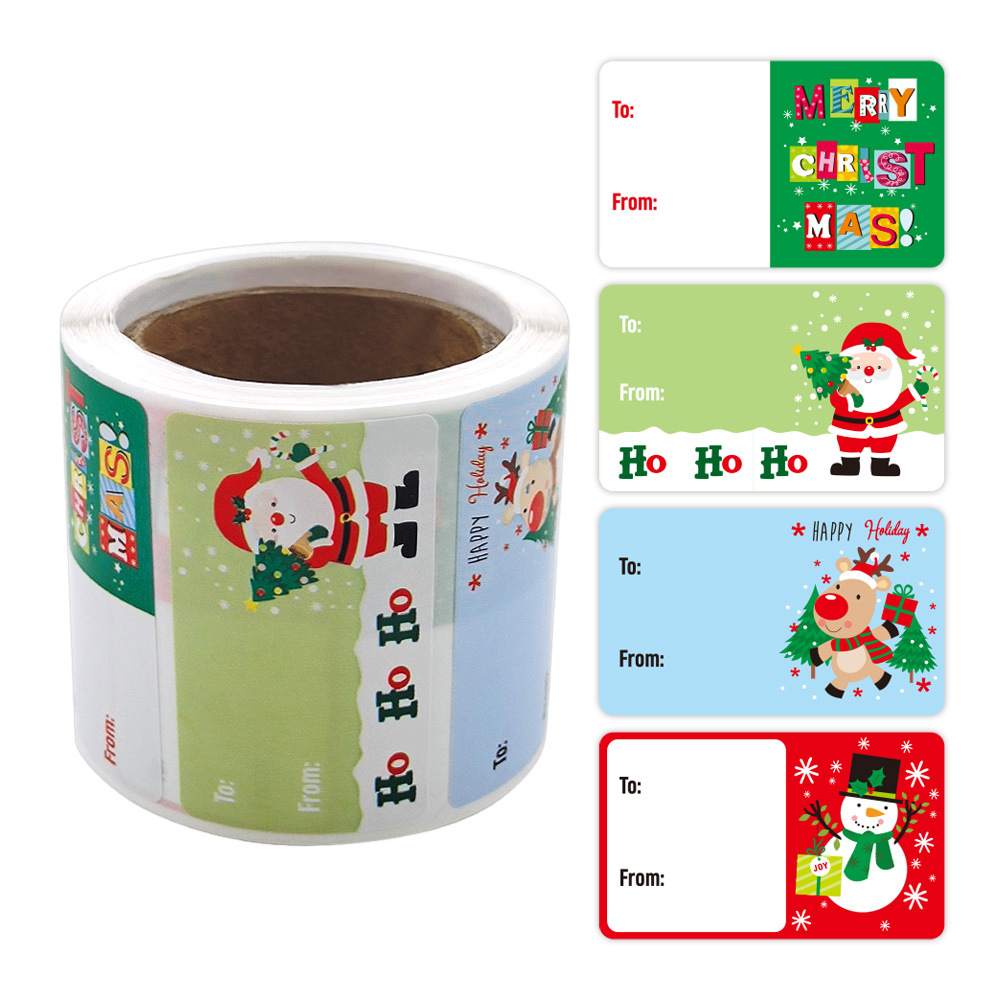 250 Pcs Christmas Tags Self Adhesive Gift Tags for Xmas Presents Christmas Labels Stickers for Wrapping Paper Birthday