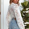 Lace Design Women Blouse Hollow Out Long Sleeve Elegant Top Casual