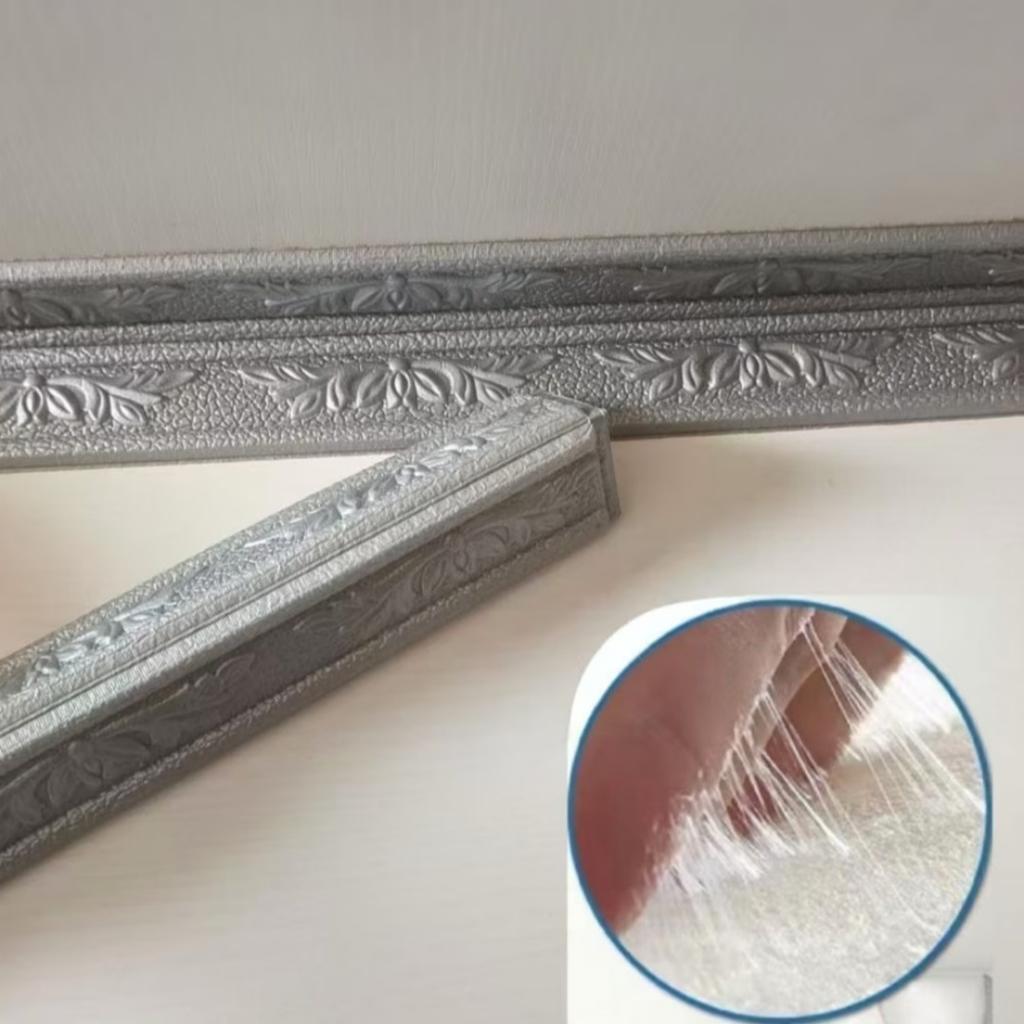 1pc Self Adhesive skirting wall sticker 3D Foam Wall Edge Strip Stickers Waterproof Baseboard Corner Waist Line Sticker Trim Lin