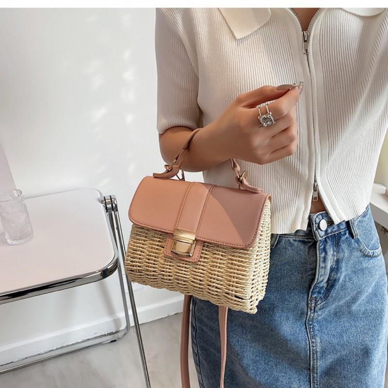 Westlich gewebte Taschen Damen Mode Trend Internet-Berühmtheit Handtasche Stroh Umhängetasche