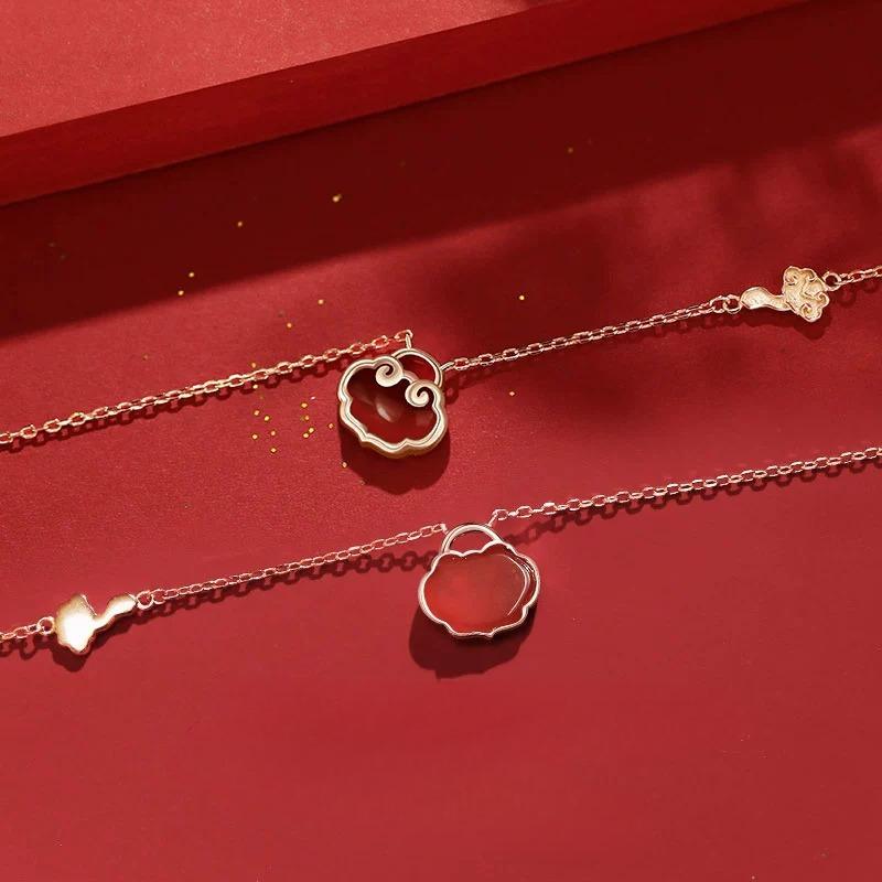 Xiangyun Ruyi Safety Lock Necklace Female Longevity Lock Pendant Mother'S Day Birthday Gift For Mom Premium Durable