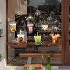 Bubble Milk Tea Window Cling Cafe Milk Tea Static Stickers Removable PVC Boba Tea House Decals for Milk Tea Shops Coffee Shops Bakeries