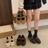 French Flat Mary Jane Wool Shoes Women's Shoes 2025 Autumn and Winter New Plush Thermal Cotton Shoes Lamb Wool Single Shoes