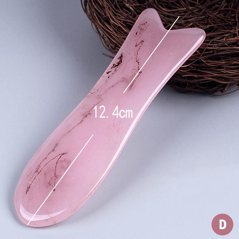 Gouache Scraper Natural Stone Gua Sha Massage Comb Head Body Meridian Scraping Reflexology Blood Circulation Jade Therapy Tools