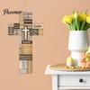 Decorative Wooden Crosses Easter Cross Ornament, Rustic Hanging Pendant with Hemp Rope Wall Ornament for Bedroom Decor, Religious Home Decoration,