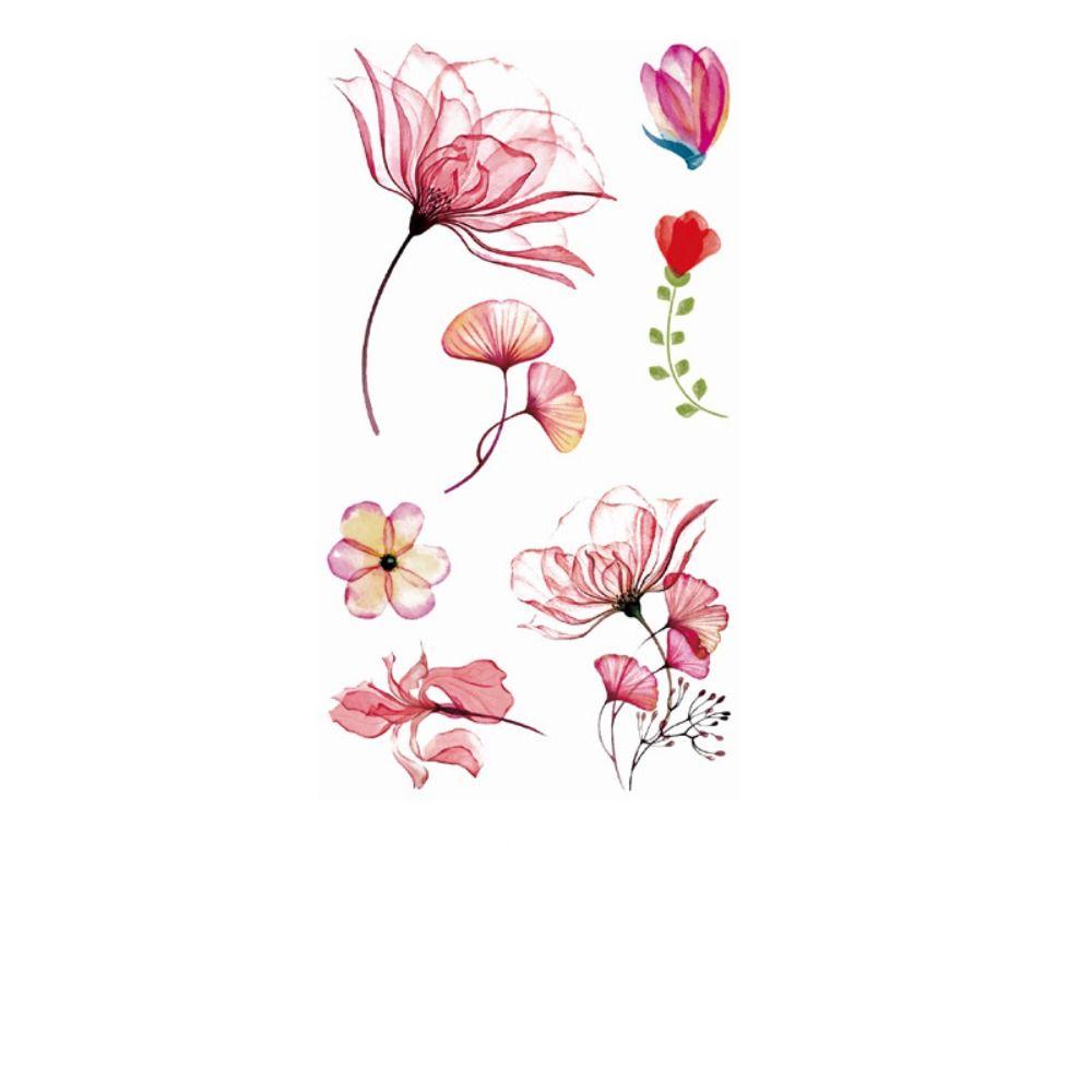 

Одноразовая акварельная наклейка-тату «Цвет сакуры», водостойкая, маленькая, свежая, временная, наклейка-тату, защита от пота, цветной рисунок