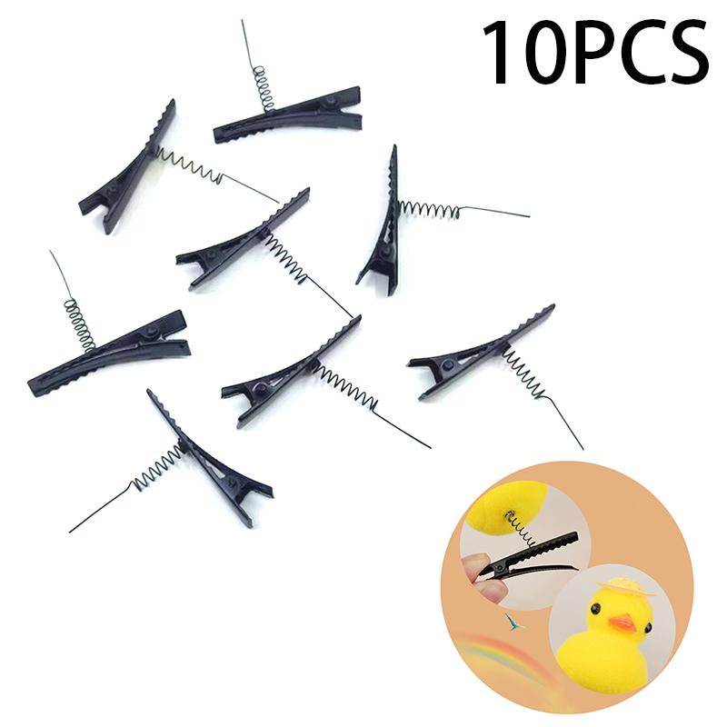 10Pcs 4Cm Black Metal Hair Clip With Tip Spring Crocodile Clip For Handmade Diy Basic Universal Hair Clips Creative Headwear