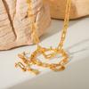 Fashion Fine 14inch U-shaped Horseshoe Buckle Stainless Steel Non-fading Link Chains for Women