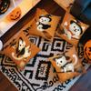 Witch Dog Cat Riding Broom Pillowcase Printed Polyester 45X45Cm Throw Pillowcover Decorative Sofa Cushion Pillowslip Home Decor