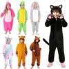 Kigurumi Kinder Katze Tier Cartoon Pyjamas Kinder Nachtwäsche Mädchen Junge Einteiler Cosplay Kostüme Für Weihnachten Halloween Party