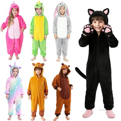 Kigurumi Kids Cat Animal Cartoon Pajamas Children Sleepwear Girls Boy Onesies Cosplay Costumes For Christmas Halloween Party