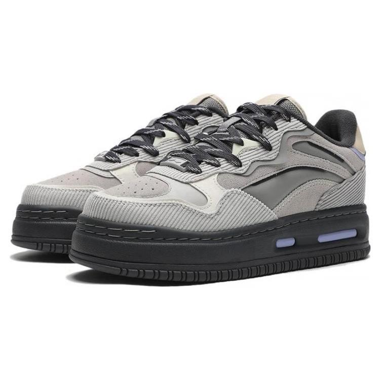Li Ning Future C1 Abrasion Resistant Breathable Low top Skateboard Shoes Women's Gray AGCT028-8