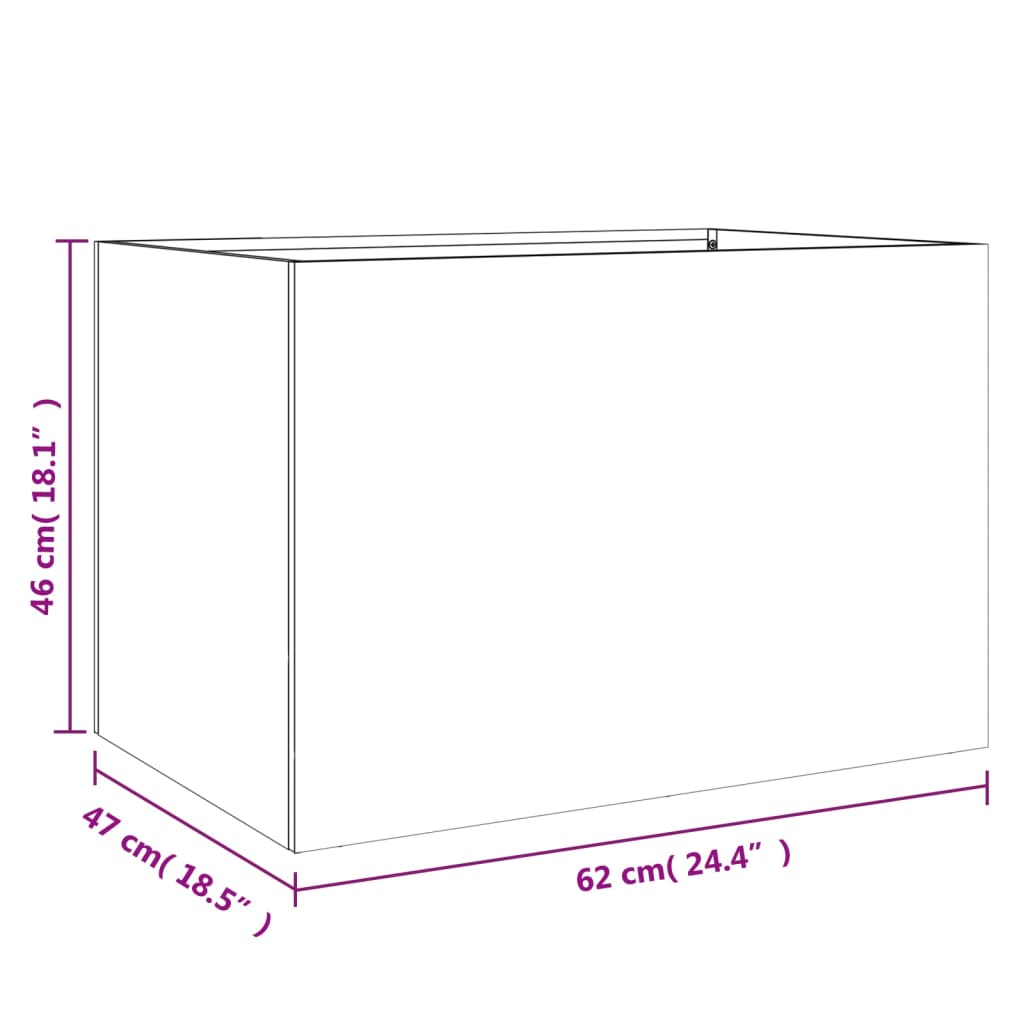 Plant Pot Anthracite 62 x 47 x 46 cm Steel