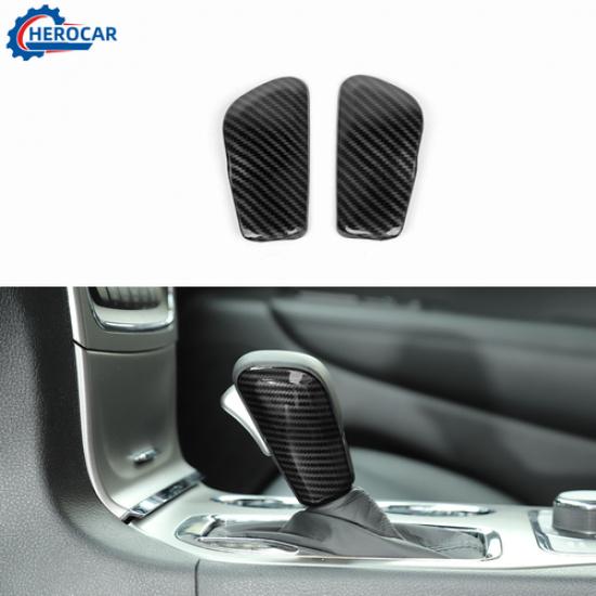 Carbon Fiber Gear Lever Shift Knob Cover Trim For Jeep Grand Cherokee 17-20
