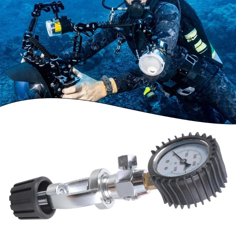 Air Tanks Pressure Checker, Scubas Diving Pressure Gauge Strong Accessory Equipment 5000PSI Air Tanks Pressure Checker
