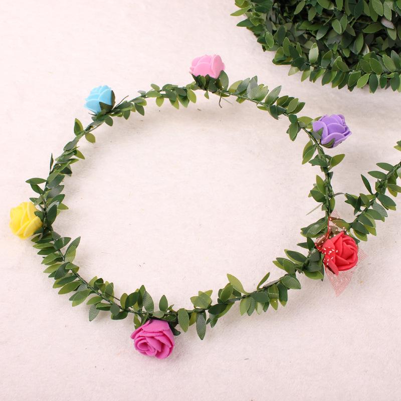 Accesorii din Răchită Rattan Frunză Verde pentru Decorațiuni DIY Coroană și Coafură