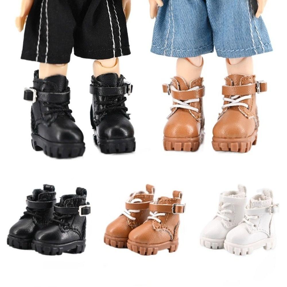 Dress Up Ob11 Shoes Pretend Play Obitsu 11 Doll Shoes DIY Toy Doll Leather Boots  1/12 Bjd
