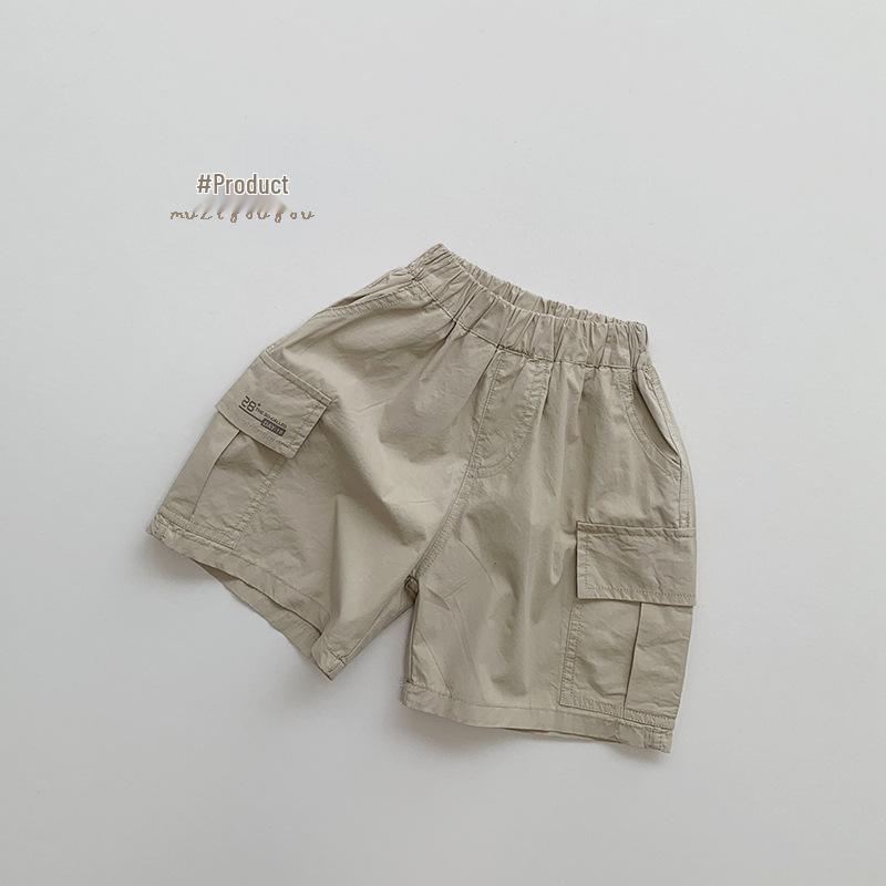 

Легкие детские шорты для работы в корейском стиле - Универсальные летние пятиточечные брюки для мальчиков и девочек 2025 90 cm хаки
