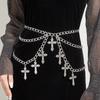 Eur American Fashion Cross Pendant Waist Chain With Layered Body Chain For Adults