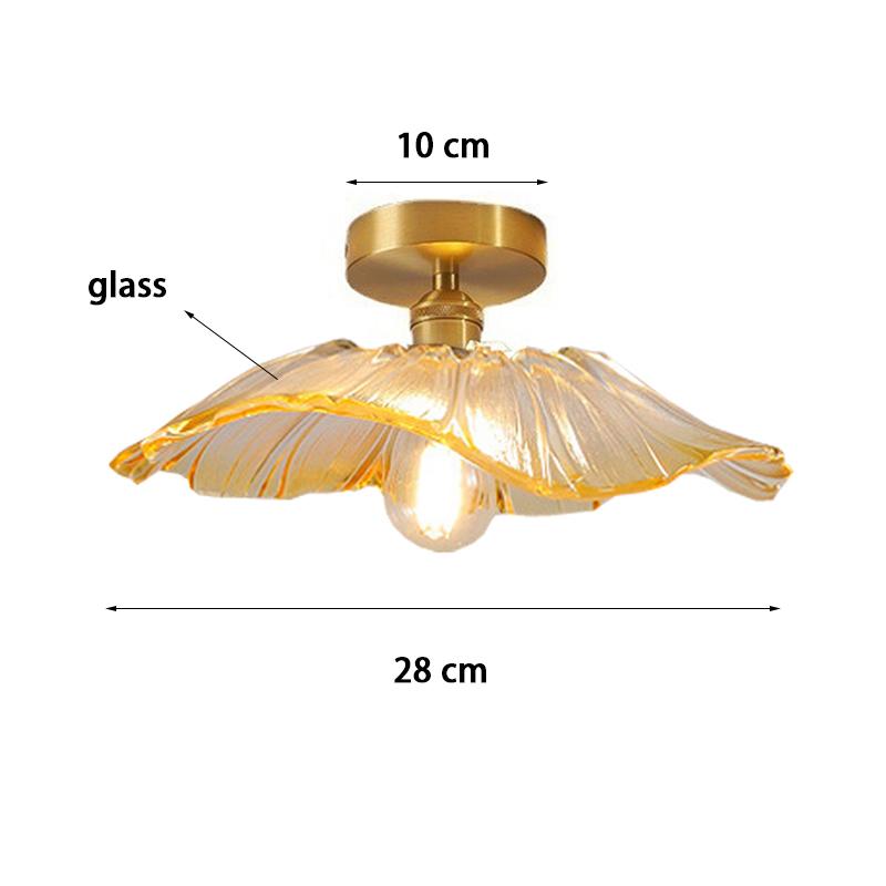 Retro Lotus-shaped Glass Pendant Lamp for Home Cecoration Lighting Dining Room Bedroom Bedside Long-line Ceiling Lamp Store Lamp