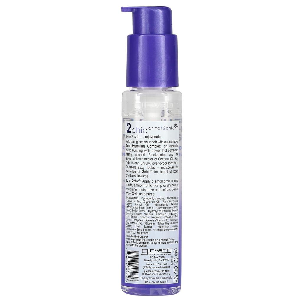Giovanni 2chic, Ser reparator cu ulei de păr Super Potion, mure + ulei de cocos, 81 ml (2,75 fl oz)