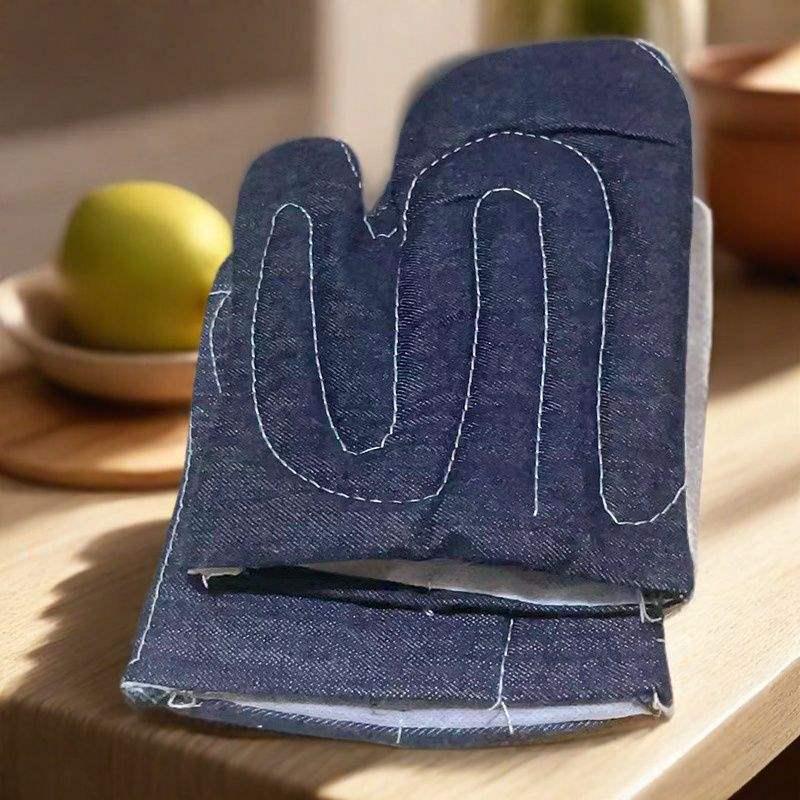 2 szt. Odporne na ciepło do 400°C Przemysłowe Rękawice Kuchenne Bawełniano-Lniane