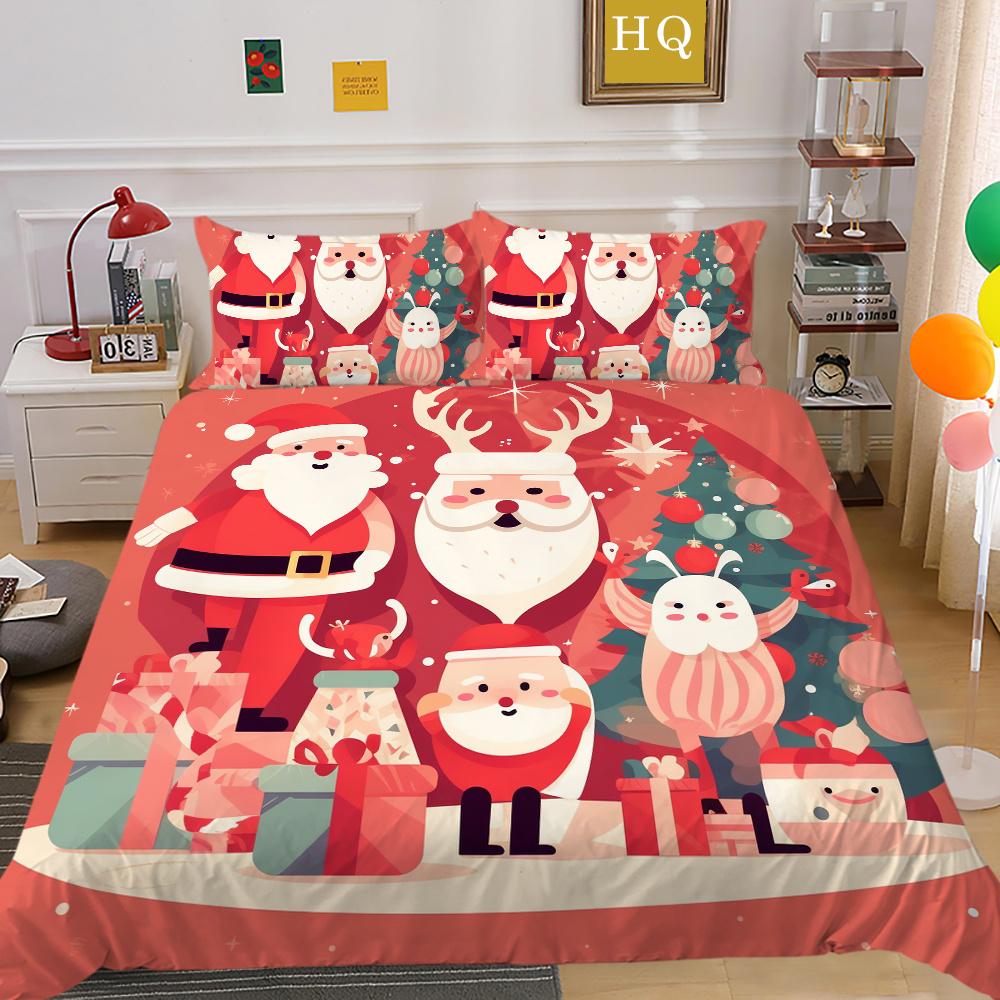 3D Christmas Printing Bed Set Cover King Size Polyester Bedding Set Boy Kid High Quality Bed Clothes