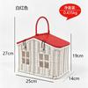 Portable House-Shaped Storage Basket With Handle Snacks Fruits Picnic Home Organization PP Material