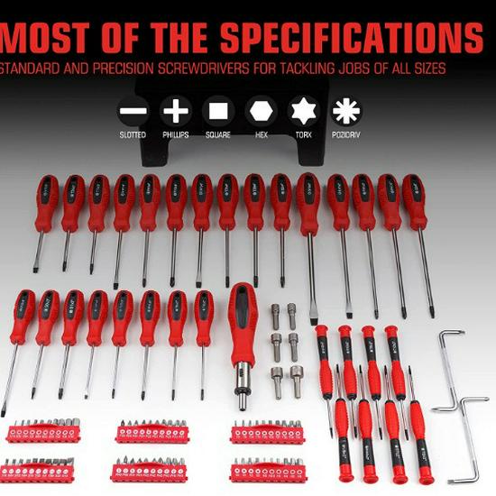 Precision Magnetic Screwdriver and Knife Combination Set, 100-Piece