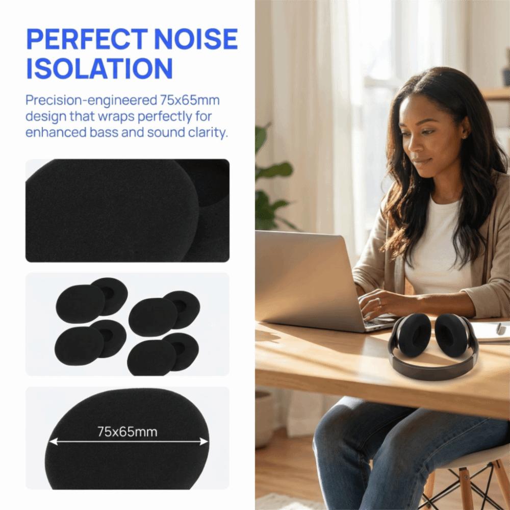 8PCS Noise Isolation Headphone Ear Pads for Logitech H800 Headphones Maintenance