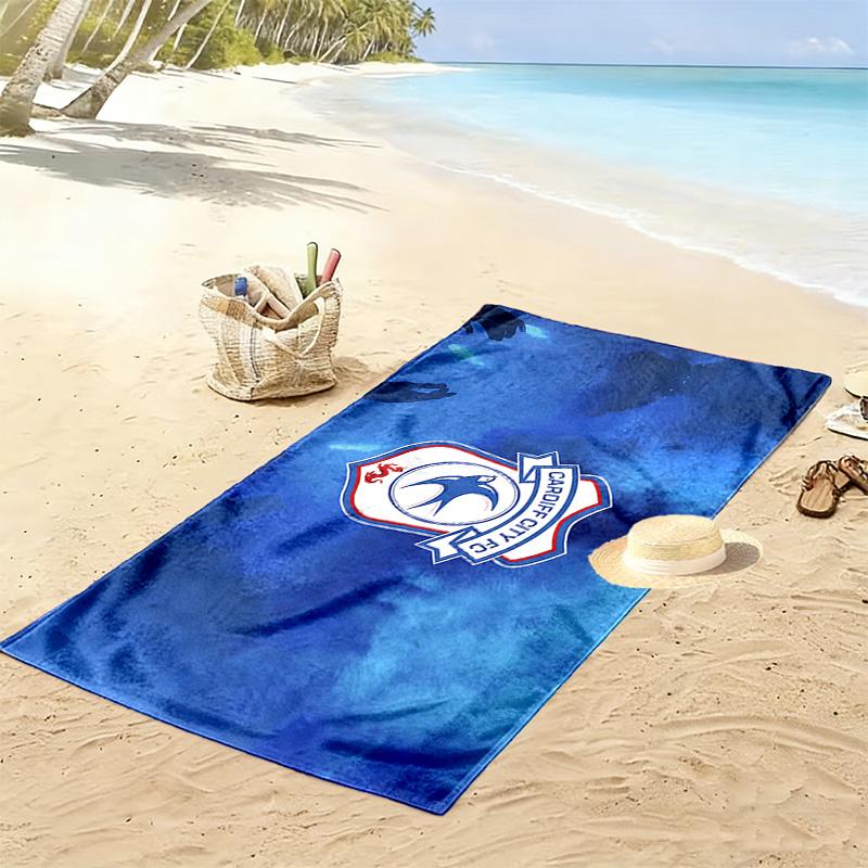 Cardiff City F.C Print Beach Towel, Large Soft Quick Dry Towel for Beach Camping Swimming