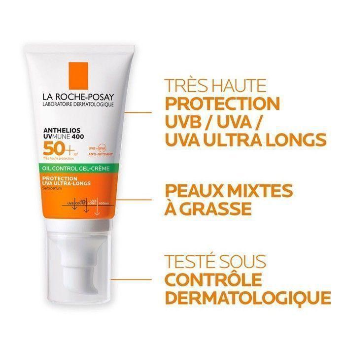 La Roche Posay - Anthelios Sonnencreme-Gel für das Gesicht gegen Augentränen - fettige und empfindliche Haut - LSF50+ - 50ml
