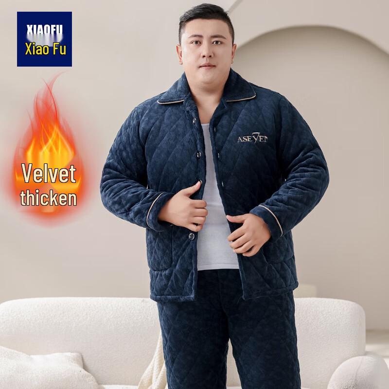 

Xiaofu Мужской зимний домашний комплект большого размера с флисовой подкладкой 6XL (Recommended: 160-175 jin)