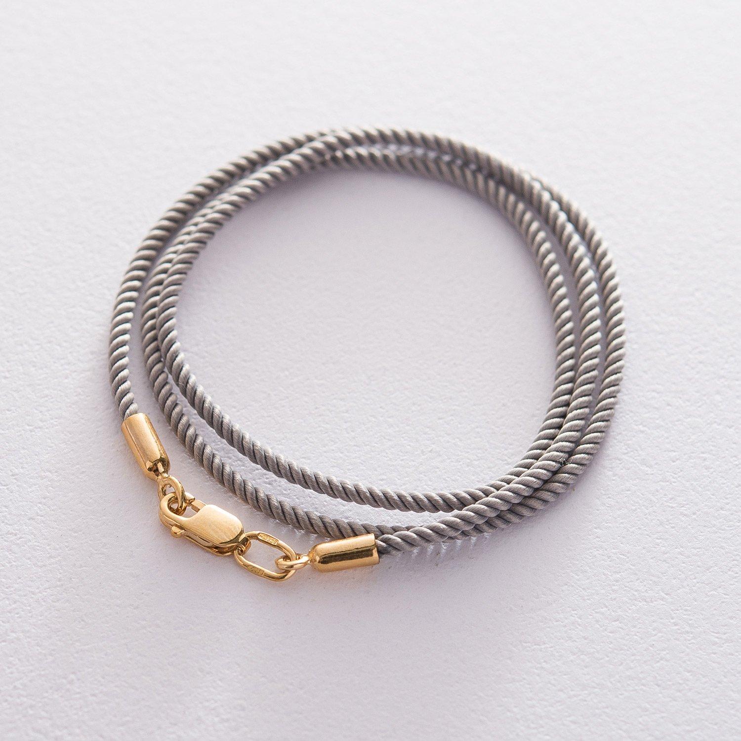 

Шовковий шнурок зі срібною застібкою (позолота) Oniks 30 срібний