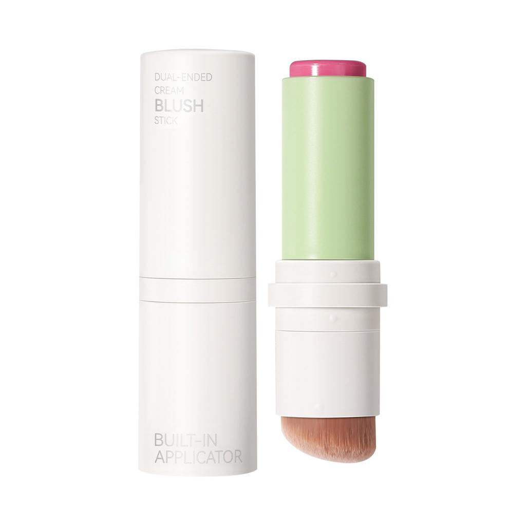 Cream Blush Stick With Brush, Smooth Texture, Long-lasting Color, 2-in-1 Multi-sided Blush, Suitable For Cheeks And Lips