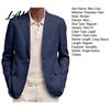 Polyester Single Button Coat Men Casual Blazer Notch Lapel Suit Jacket Structured Daily Wear Jacket Business for Wedding Office Layering Pieces