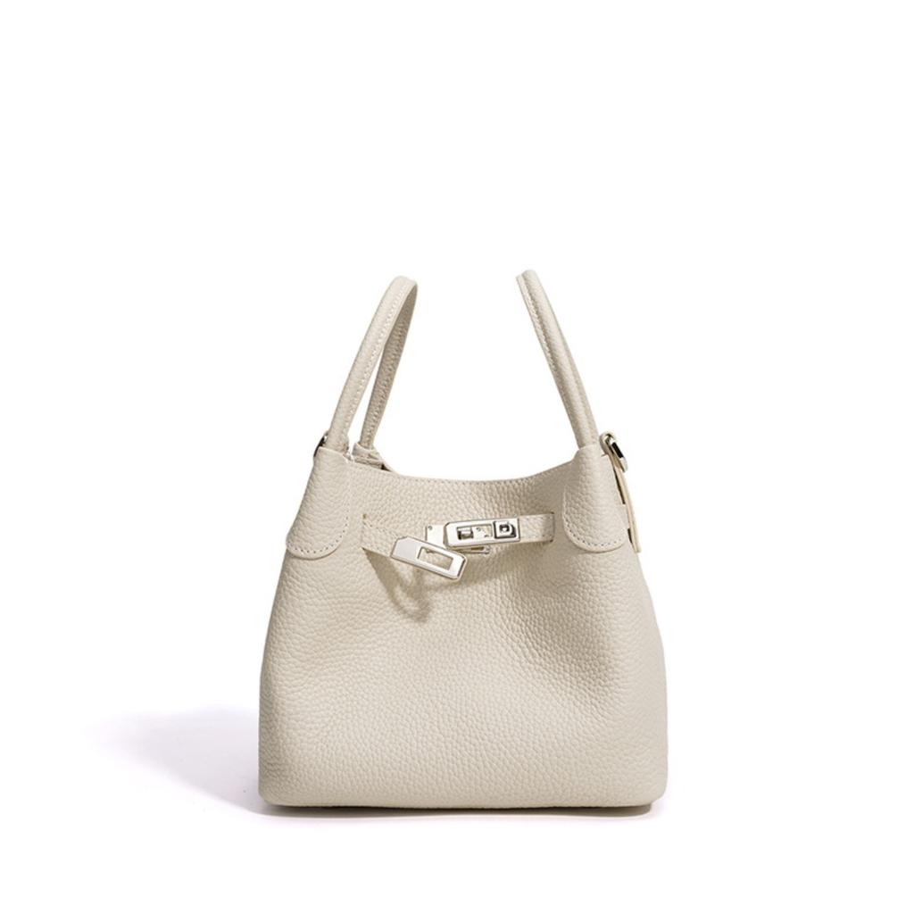 Vysoce kvalitní taška na zeleninu, nová kožená taška přes rameno typu messenger bucket bag, dámská jednobarevná lehká luxusní módní dámská kabelka