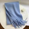 White mohair solid color scarf girls Korean autumn and winter new soft waxy warm extended scarf shawl