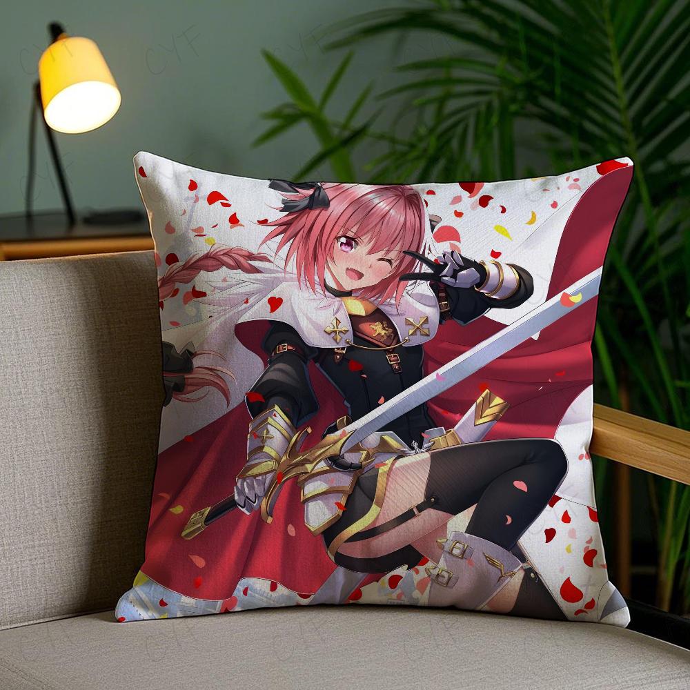 Fate Apocrypha Astolfo Anime Pillow Case Anti-Dustmite Pillowcase Invisible Zipper Silky Short Plush Sofa Cushion Cover
