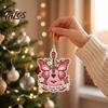 Festival Decorative Ornaments Pink Guitar Butterfly Ornament, Acrylic Music Hanging Decor with Rose Themed Christmas Decorations And Quote,