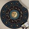 Mystic Constellation Tarot Round Carpet Non-Slip Zodiac Constellation Sign Rug Soft Washable Entryway Dinning Room Decoration
